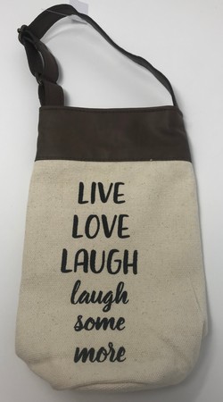 Canvas 1 Bottle Bag Live Love Laugh