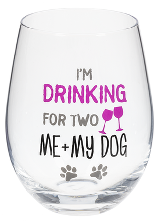 Dog Glass - I'm Drinking for 2