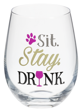 Dog Glass - Sit Stay Drink